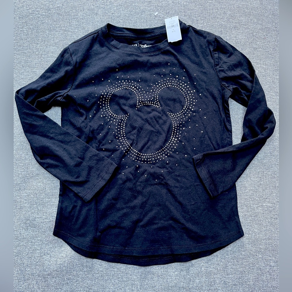 GAP kids girls Black Mickey long sleeve shirt NWT